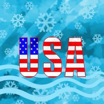 USA winter background Stock Illustration