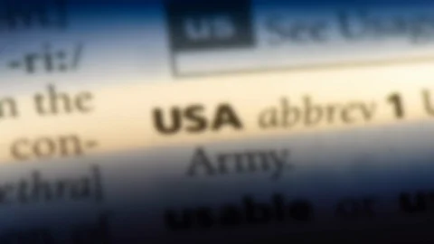 Usa word in a dictionary. Stock Footage 99562581