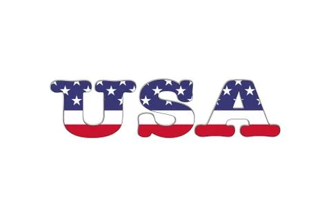 Usa word flag. Stock Illustration