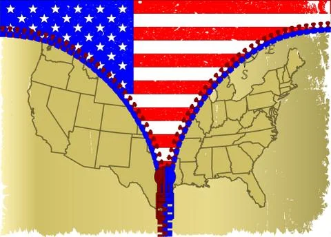 Usa zipper Stock Illustration