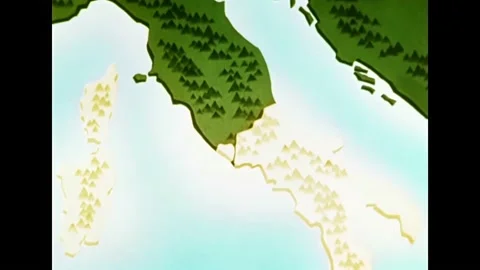 USAAF - Map annimation of operation strangles on Italy Stock Footage 170166609