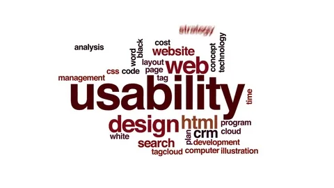 Usability animated word cloud. Flying words. Stock Footage 69184794