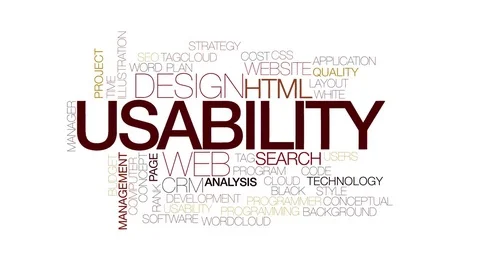 Usability animated word cloud. Kinetic typography. Stock Footage 69184637