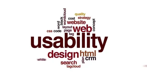 Usability animated word cloud. Zoom out element. Stock Footage 69184659