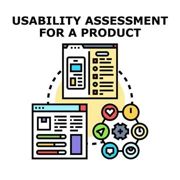 Usability assessment for product development web and mobile applications Stock Illustration