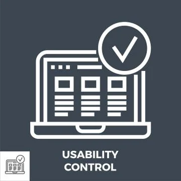 Usability Control Line Icon Illustrazione stock
