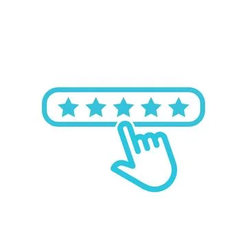 Usability, Evaluation stars icon, Five Stars review rating icon - rating si.. Stock Illustration