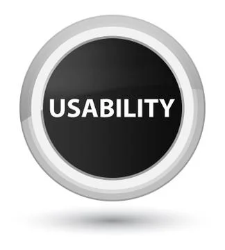 Usability prime black round button Stock-Illustration