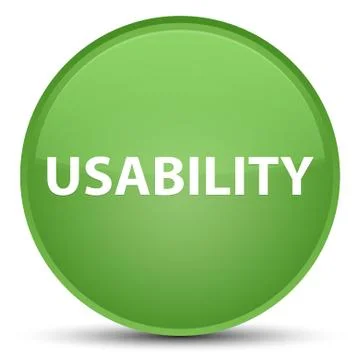 Usability special soft green round button Stock Illustration