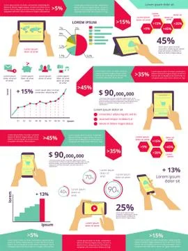Usability tablet pc and smartphone 库存插图