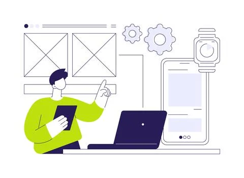 Usability testing abstract concept vector illustration. Illustrazione stock