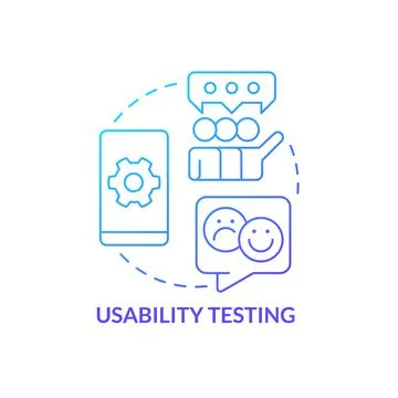 Usability testing blue gradient concept icon Stock Illustration