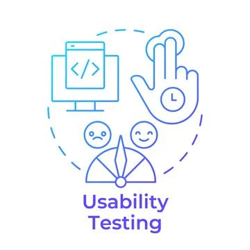 Usability testing blue gradient concept icon Stock Illustration