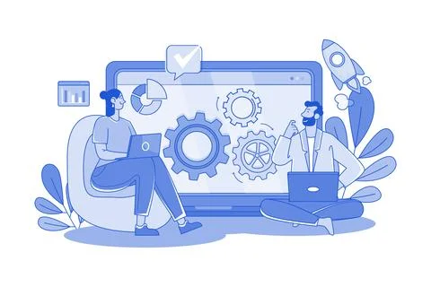 Usability Testing Illustration concept on white background 스톡 일러스트