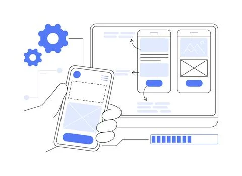 Usability testing isolated cartoon vector illustrations. 库存插图