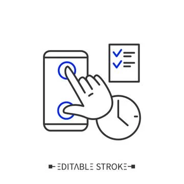 Usability testing line icon. Editable illustration Illustrazione stock