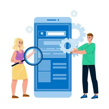 Usability Testing Making It Developers Vector Stock Illustration