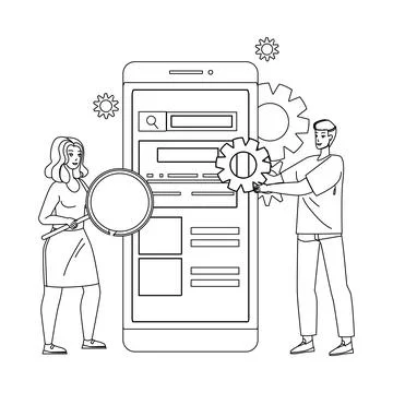 Usability Testing Making It Developers Vector Stock Illustration