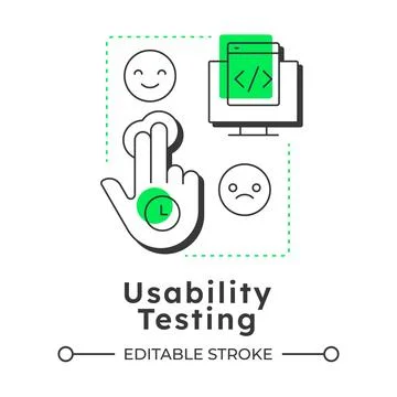 Usability testing modern linear concept icon Illustrazione stock