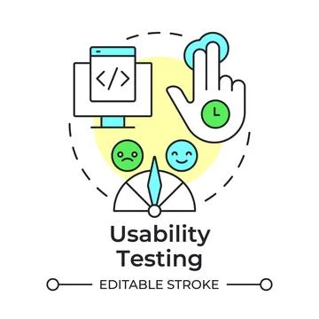 Usability testing multi color concept icon Stock Illustration