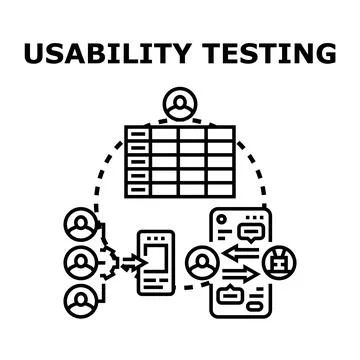 Usability testing process analyzing user experience feedback Stock Illustration