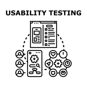 Usability testing process analyzing user experience Stock Illustration