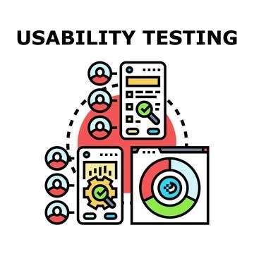 Usability testing process for mobile application development 스톡 일러스트