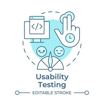 Usability testing soft blue concept icon Stock Illustration