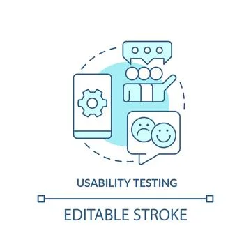 Usability testing turquoise concept icon Stock Illustration