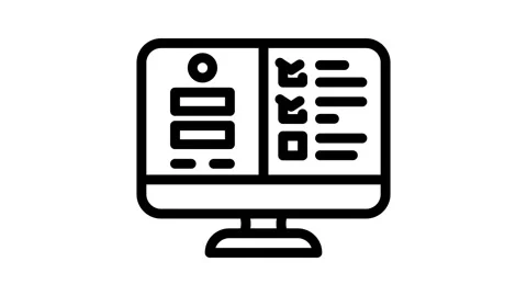 Usability testing ux ui design line icon animation Stock Footage 326758146