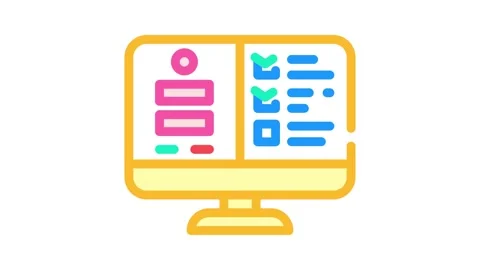 Usability testing ux ui design color icon animation Stock Footage 327265358