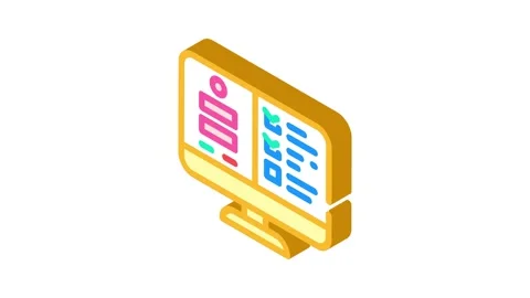 Usability testing ux ui design isometric icon animation Stock Footage 327287746