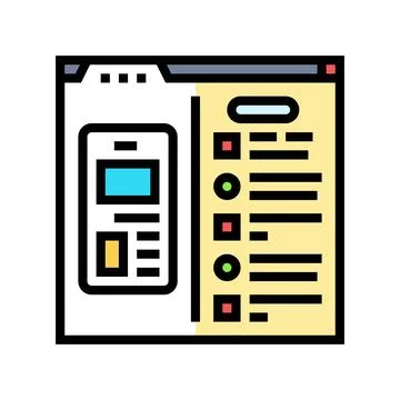 Usability testing ux ui design color icon vector illustration Stock Illustration