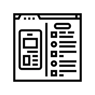 Usability testing ux ui design line icon vector illustration Stock Illustration