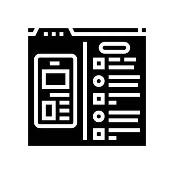 Usability testing ux ui design glyph icon vector illustration Stock Illustration