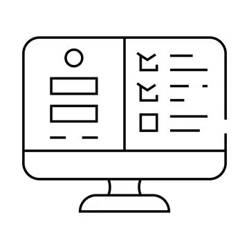 Usability testing ux ui design line icon vector illustration Stock Illustration