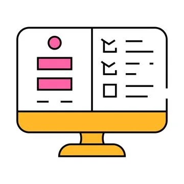 Usability testing ux ui design icon color illustration 스톡 일러스트