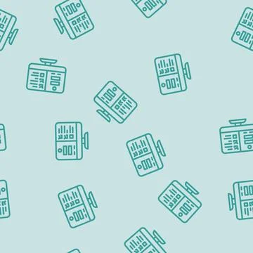 Usability testing ux ui design line vector seamless pattern Stock Illustration