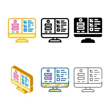 Usability testing ux ui design color icon vector multistyle Stock Illustration