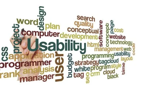 Usability user project application concept background Foto stock