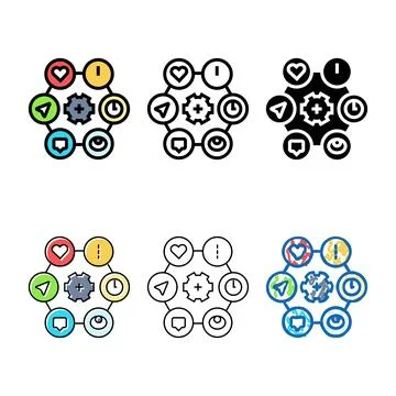 Usability ux simplified ui design color icon vector Stock Illustration