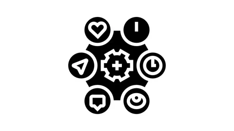 Usability ux ui design glyph icon animation Stock Footage 326150262