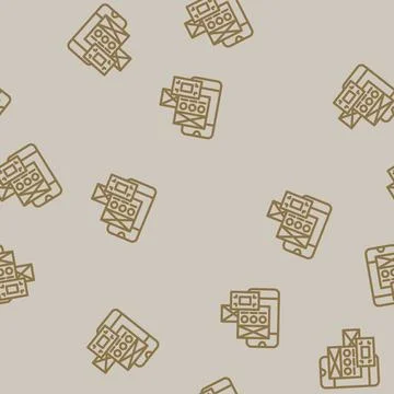 Usability ux ui design line vector seamless pattern Stock Illustration