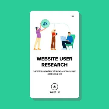 Usability website user research vector Stock Illustration