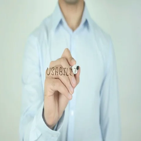 Usability, Writing On Transparent Screen Stock Footage 69536045