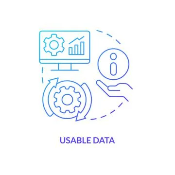 Usable data blue gradient concept icon Illustrazione stock