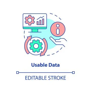 Usable data concept icon Stock Illustration