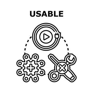 Usable software development user interface concept Stock Illustration