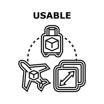 Usable software portability logistic concept illustration Illustrazione stock