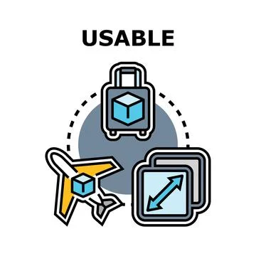 Usable software portability logistic concept illustration Illustrazione stock
